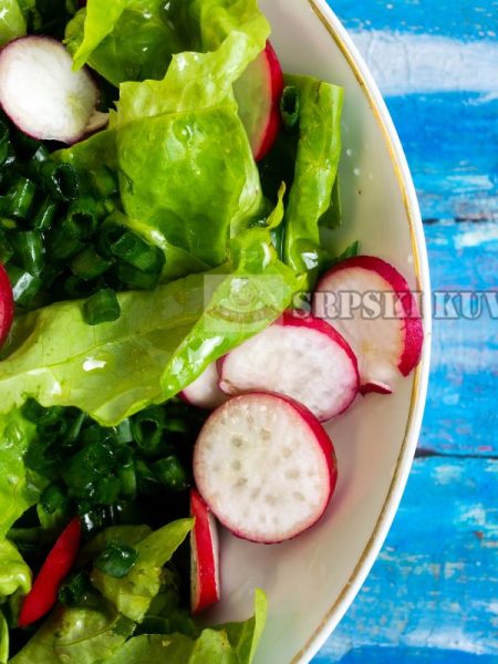 Zelena salata sa lukom i rotkvicama