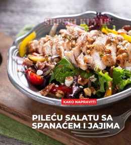 Dijetalna pileća salata sa spanećem i jajima